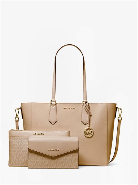 michael kors kimberly 3 in 1 tote|kimberly pebble tote set.